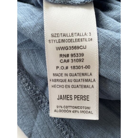 Standard James Perse Tee Shirt Size 3 Large Blue Gray Short Sleeves Cotton Modal - Picture 7 of 8